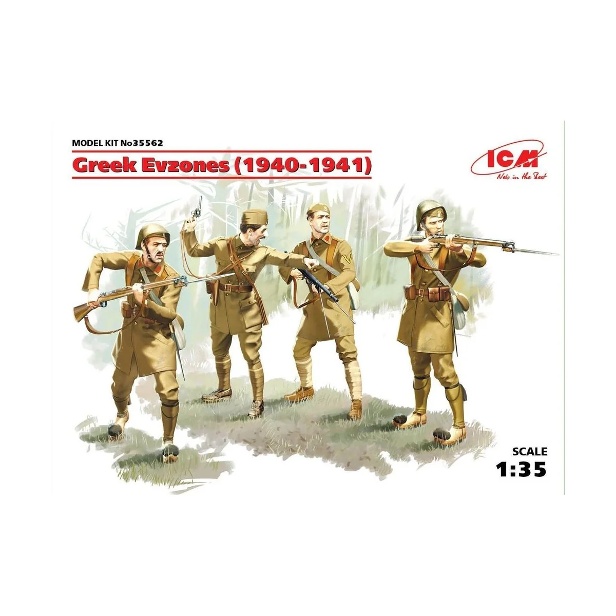 Greek Evzones (1940-1941) (4 Figures), 1/35 - ICM 35562 Greek Evzones (1940-1941) (4 Figures), 1/35 - ICM 35562
