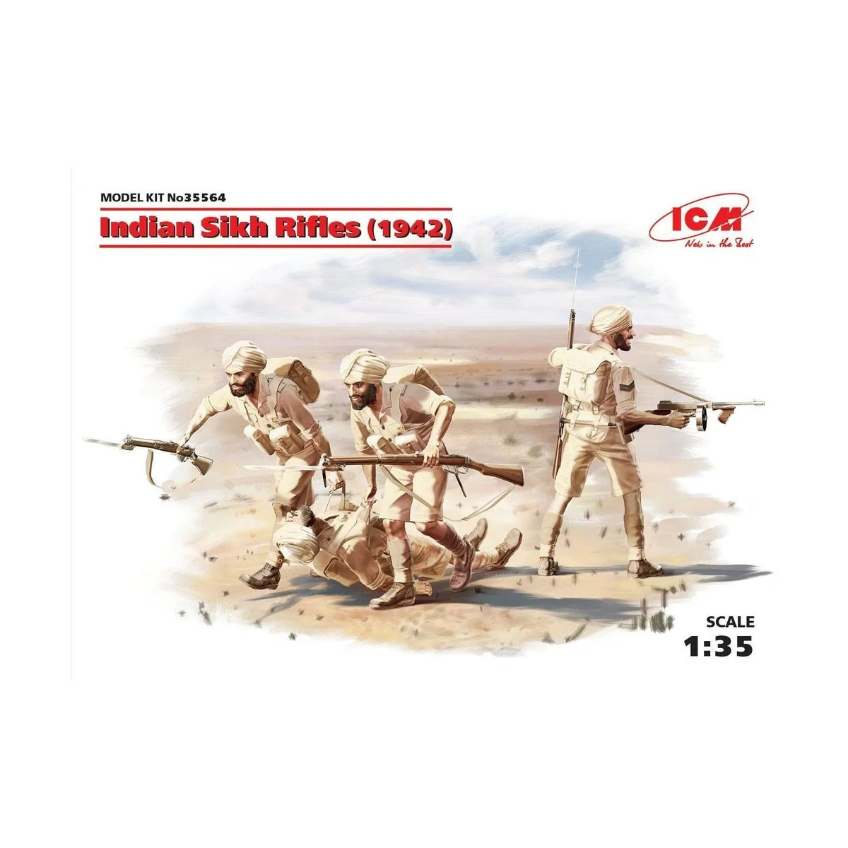 Indian Sikh Rifles (1942) (4 figures), 1/35 - ICM 35564 Indian Sikh Rifles (1942) (4 figures), 1/35 - ICM 35564