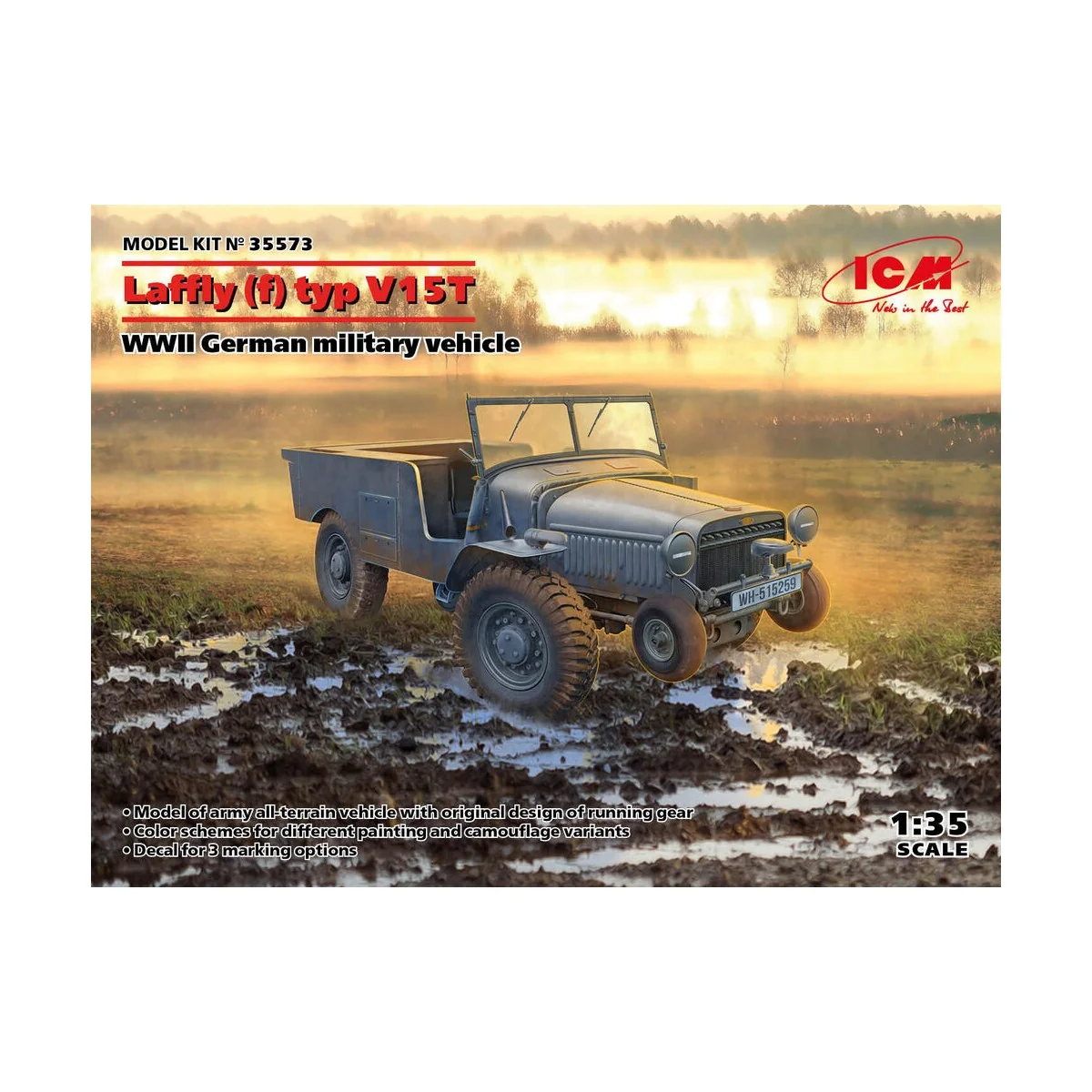 Laffly (f) typ V15T, WWII German military vehicle, 1/35 - ICM 35573 Laffly (f) typ V15T, WWII German military vehicle, 1/35 - ICM 35573