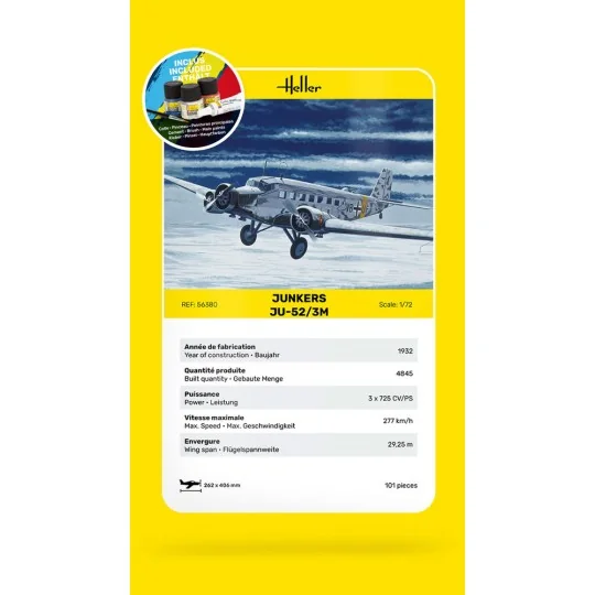 STARTER KIT Ju-52/3m, 1/72 - Heller 56380