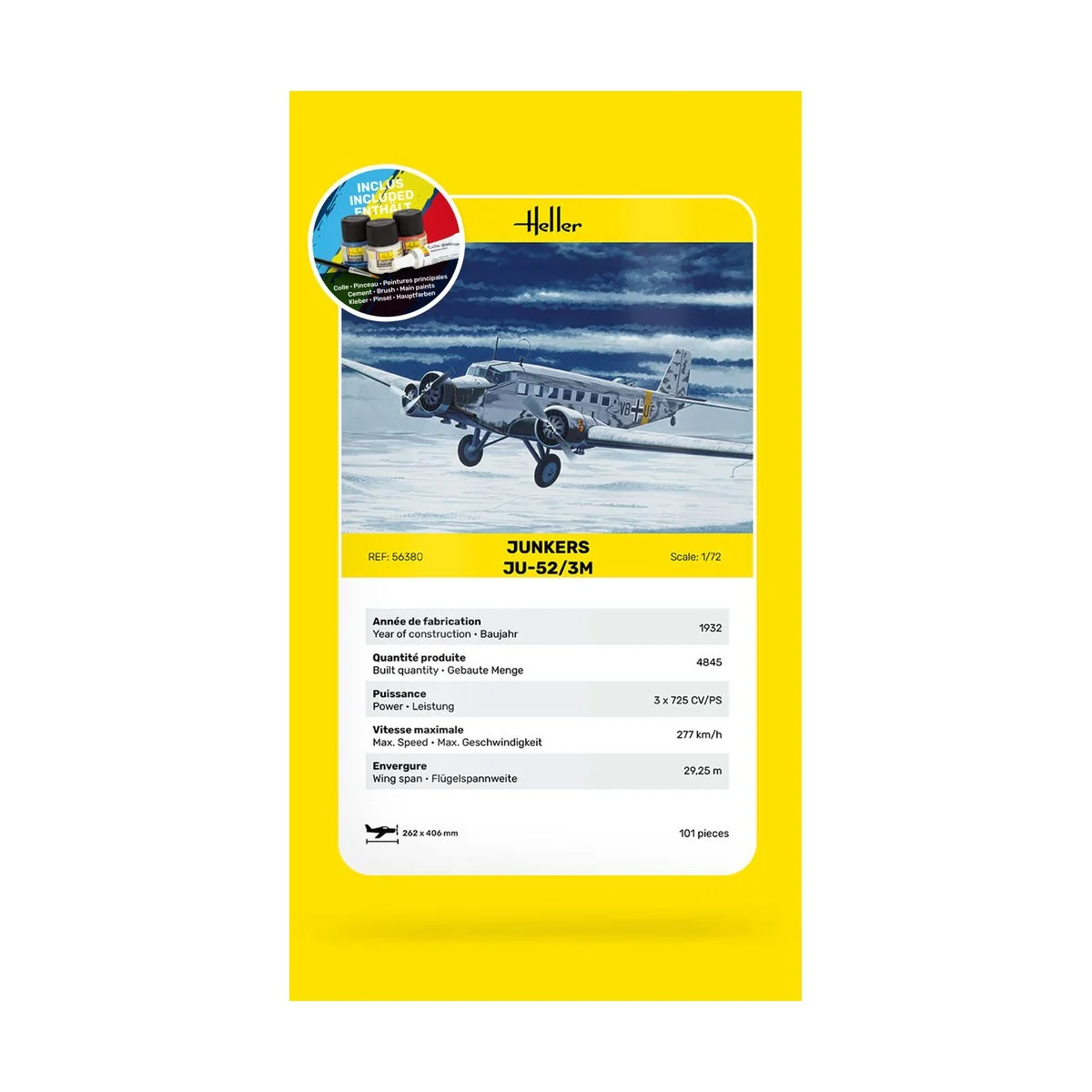 STARTER KIT Ju-52/3m, 1/72 - Heller 56380