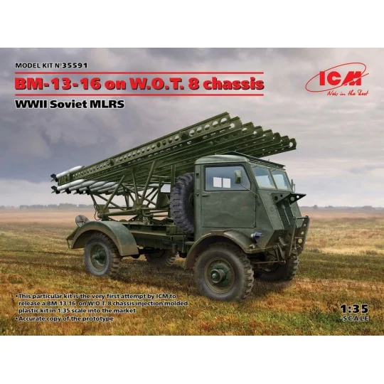 BM-13-16 on W.O.T. 8 chassis, WWII Soviet MLRS, 1/35 - ICM 35591 BM-13-16 on W.O.T. 8 chassis, WWII Soviet MLRS, 1/35 - ICM 35591