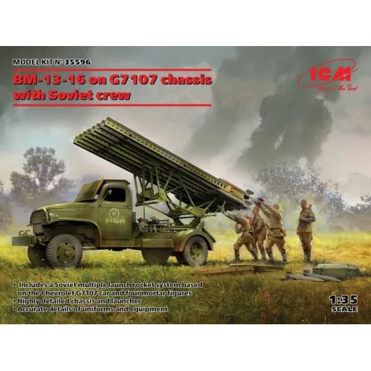 BM-13-16 on G7107 chassis with Soviet crew - ICM 35596