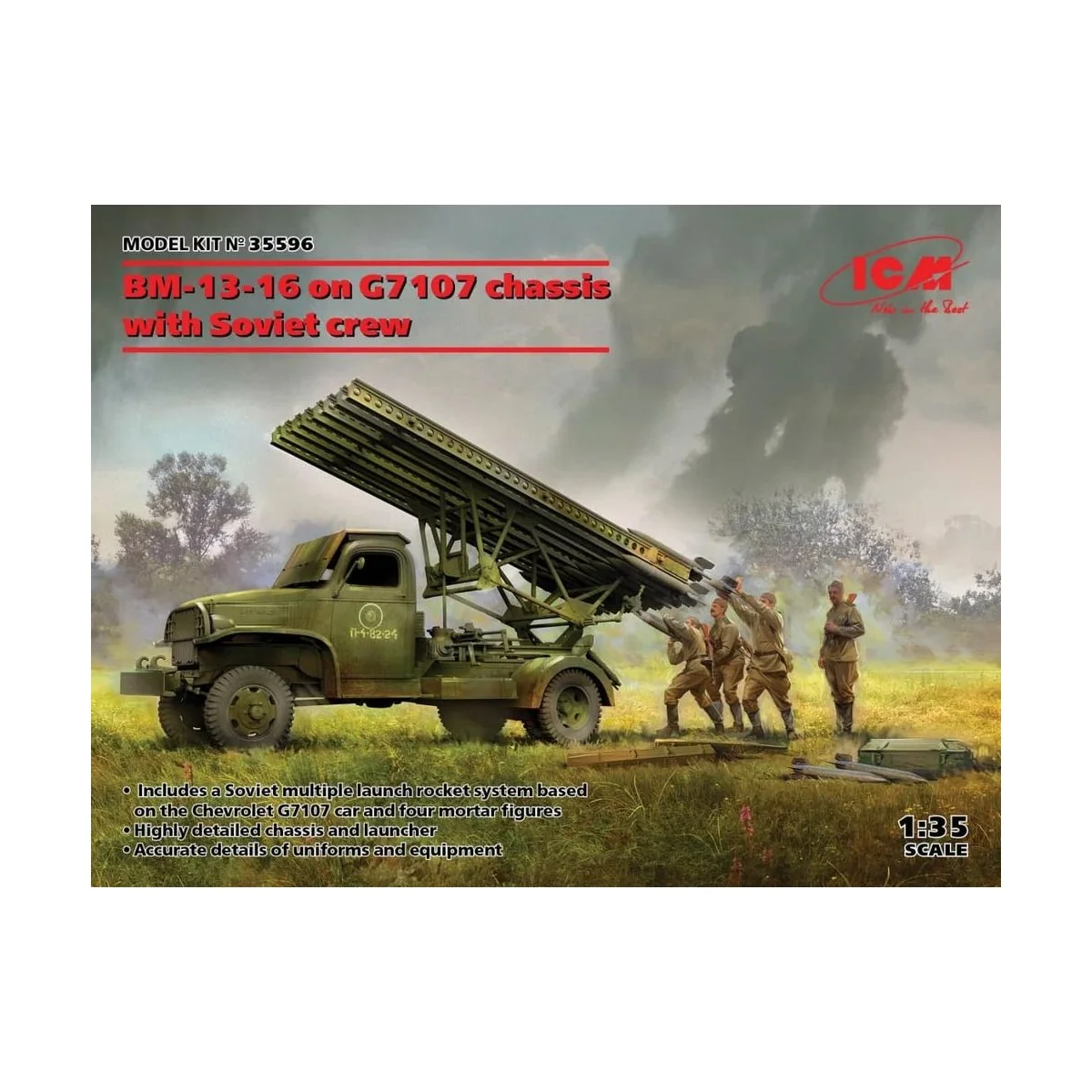 BM-13-16 on G7107 chassis with Soviet crew - ICM 35596