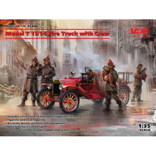 Model T 1914 Fire Truck with Crew, 1/35 - ICM 35606 Model T 1914 Fire Truck with Crew, 1/35 - ICM 35606