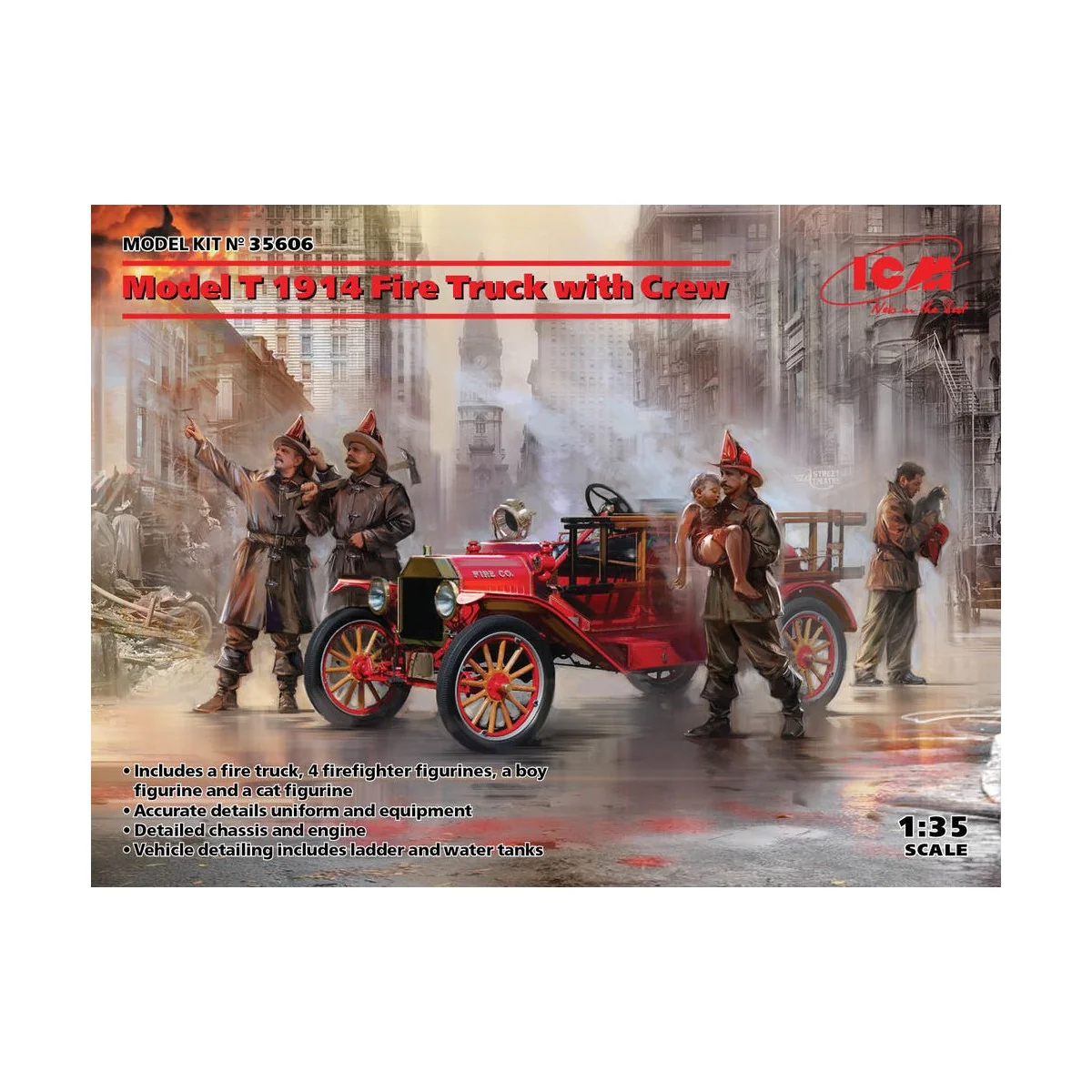 Model T 1914 Fire Truck with Crew, 1/35 - ICM 35606 Model T 1914 Fire Truck with Crew, 1/35 - ICM 35606