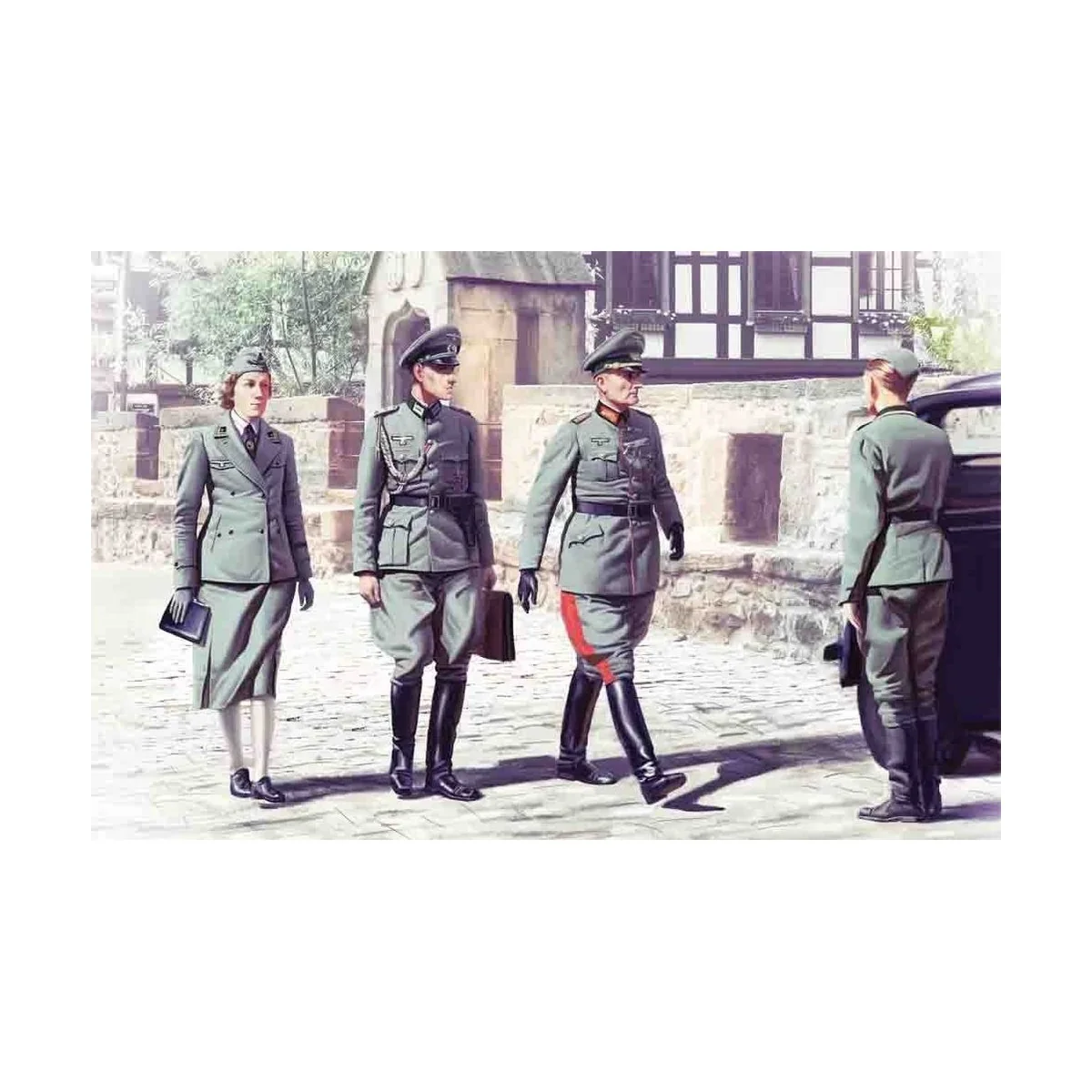 WWII German Staff Personnel (4 figures), 1/35 - ICM 35611 WWII German Staff Personnel (4 figures), 1/35 - ICM 35611