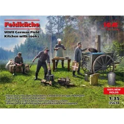 Feldküche, WWII German Field Kitchen with cooks (100% new molds), 1...