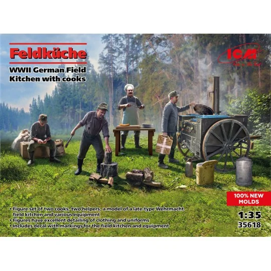 Feldküche, WWII German Field Kitchen with cooks (100% new molds) - ...
