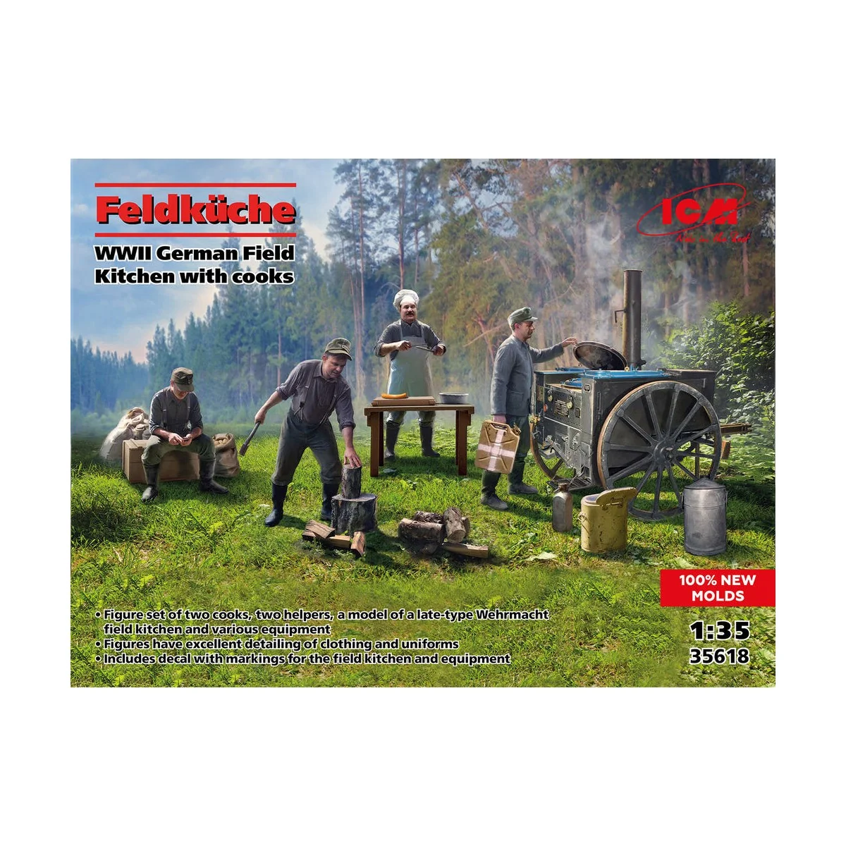 Feldküche, WWII German Field Kitchen with cooks (100% new molds), 1... Feldküche, WWII German Field Kitchen with cooks (100% new molds), 1...