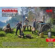 Feldküche, WWII German Field Kitchen with cooks (100% new molds), 1... Feldküche, WWII German Field Kitchen with cooks (100% new molds), 1...
