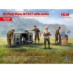 US Field Stove M1937 with cooks (100% new molds), 1/35 - ICM 35619