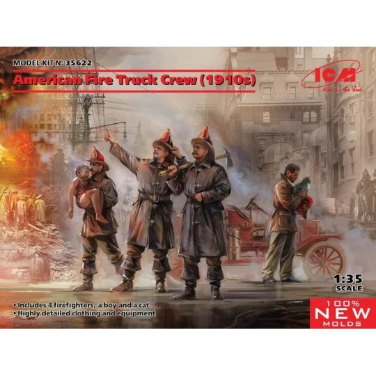 American Fire Truck Crew (1910s) (100% new molds), 1/35 - ICM 35622 American Fire Truck Crew (1910s) (100% new molds), 1/35 - ICM 35622