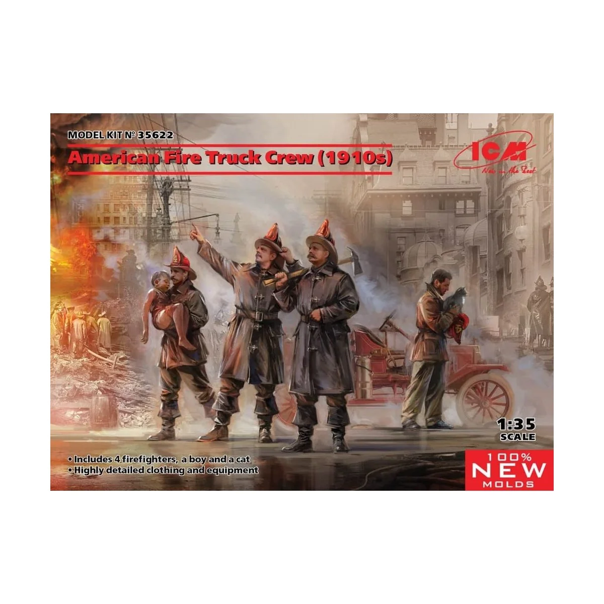 American Fire Truck Crew (1910s) (100% new molds) - ICM 35622