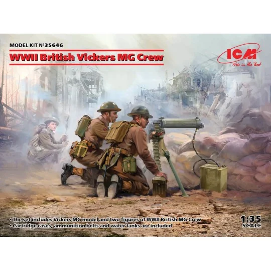 WWII British Vickers MG Crew(Vickers MG & 2 figures) - ICM 35646