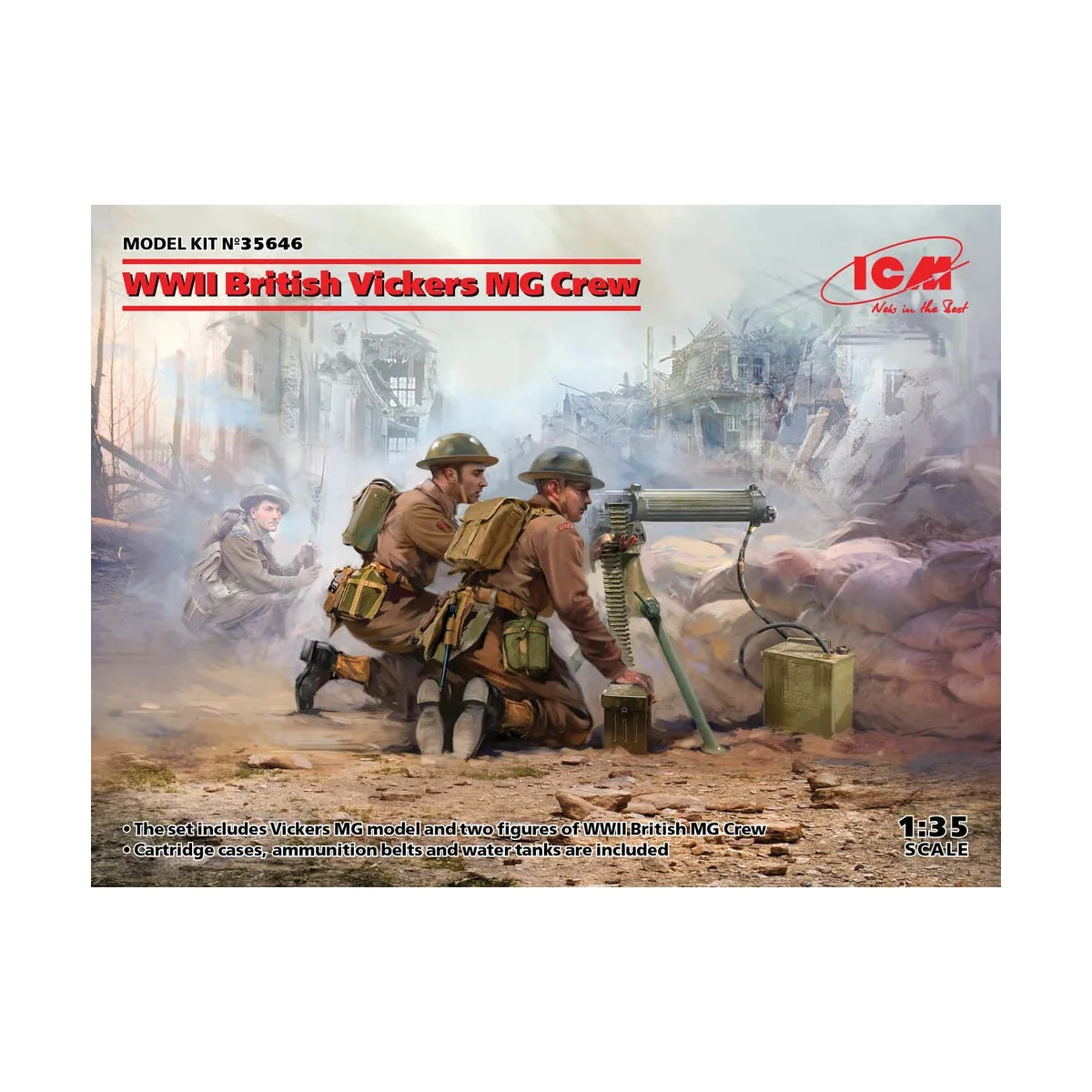 WWII British Vickers MG Crew(Vickers MG & 2 figures) - ICM 35646