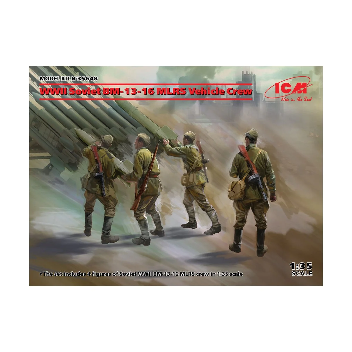 WWII Soviet BM-13-16 MLRS Vehicle Crew, 1/35 - ICM 35648 WWII Soviet BM-13-16 MLRS Vehicle Crew, 1/35 - ICM 35648