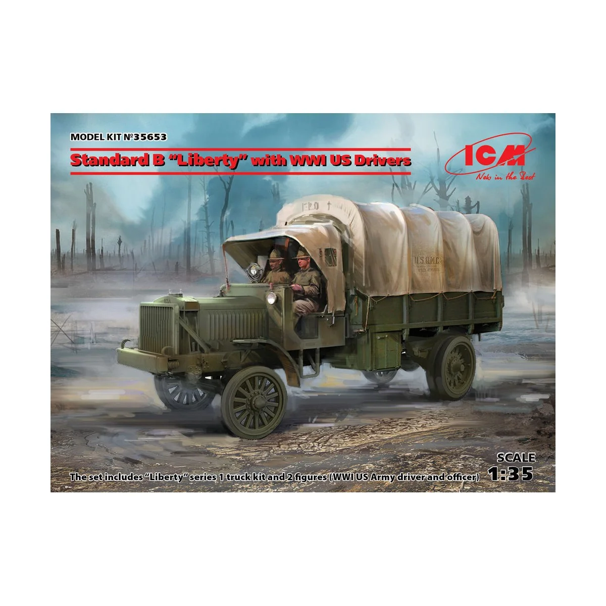 Standard B Liberty with WWI US Drivers, 1/35 - ICM 35653