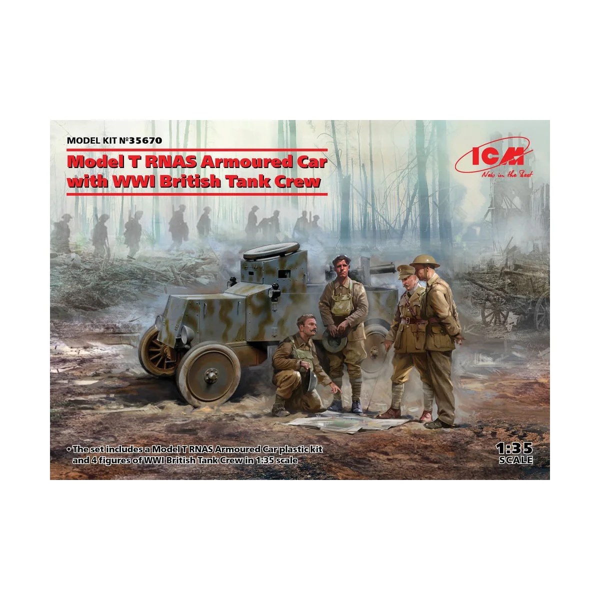 Model T RNAS Armoured Car with WWI British Tank rew - ICM 35670