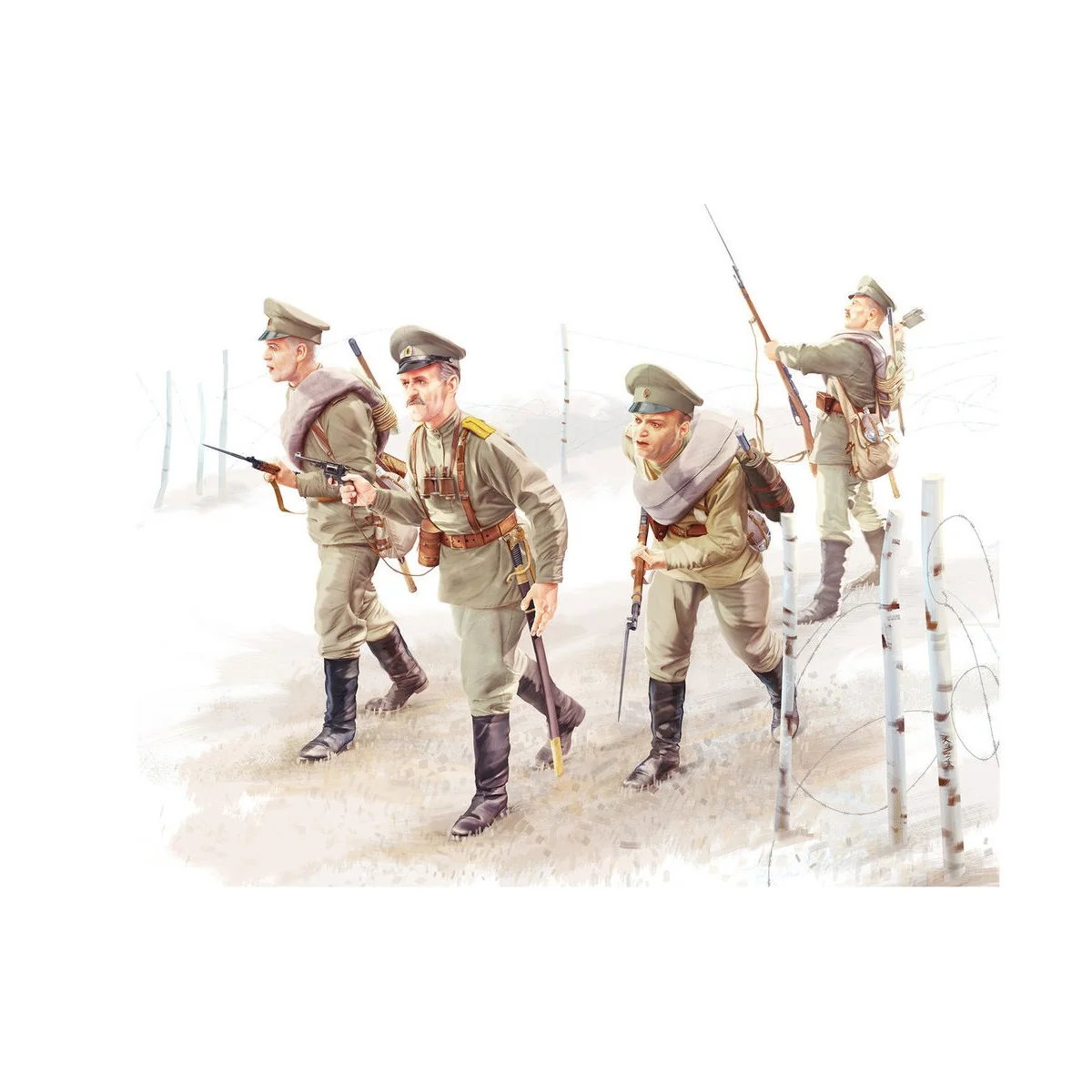 WWI Russian Infantry (4figures), 1/35 - ICM 35677 WWI Russian Infantry (4figures), 1/35 - ICM 35677