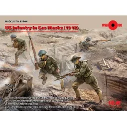 US Infantry in Gas Masks(1918)4 Figures, 1/35 - ICM 35704