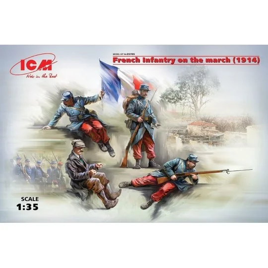 French Infantry on the march(1914)4Figur, 1/35 - ICM 35705 French Infantry on the march(1914)4Figur, 1/35 - ICM 35705