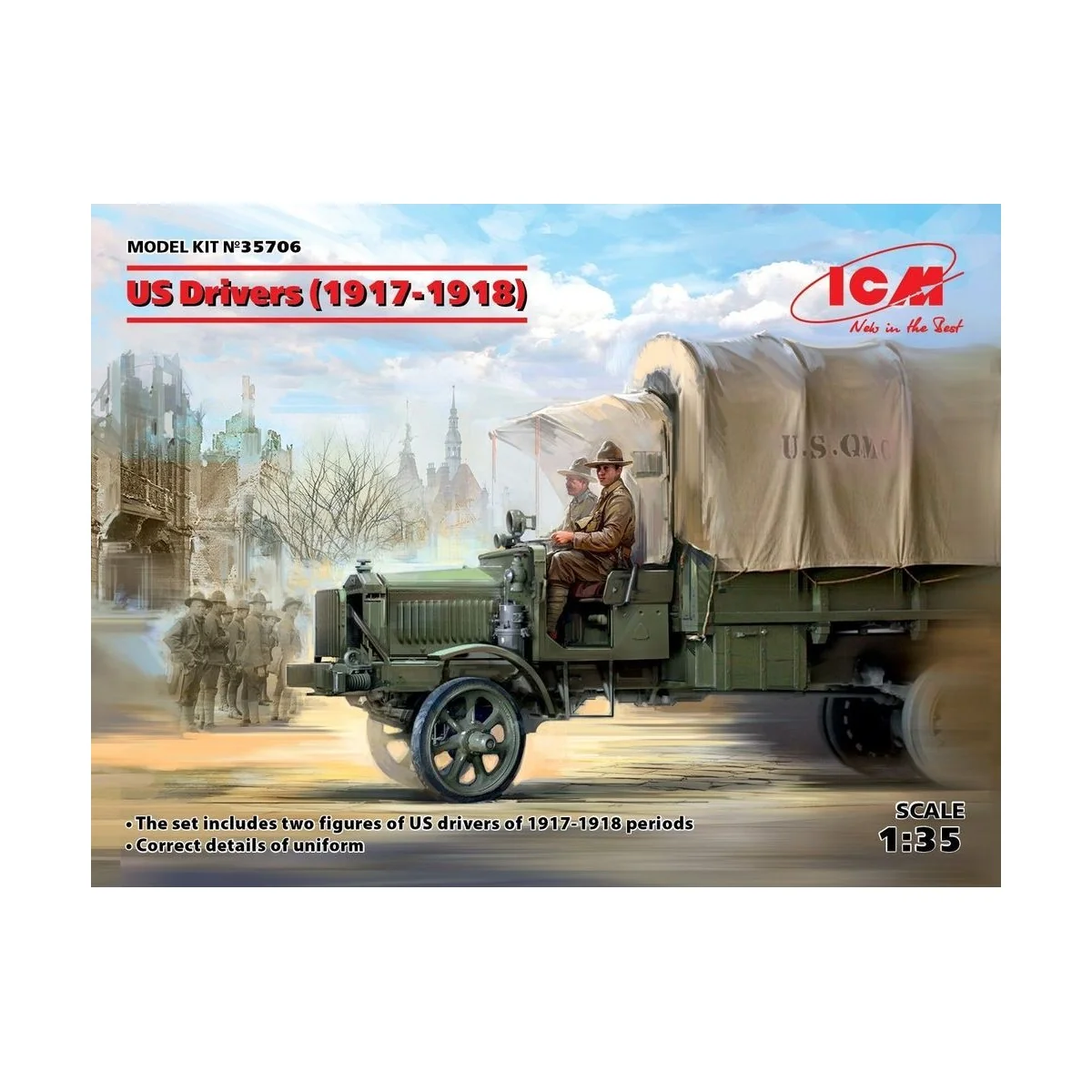 US Drivers(1917-1918)(2 figures), 1/35 - ICM 35706
