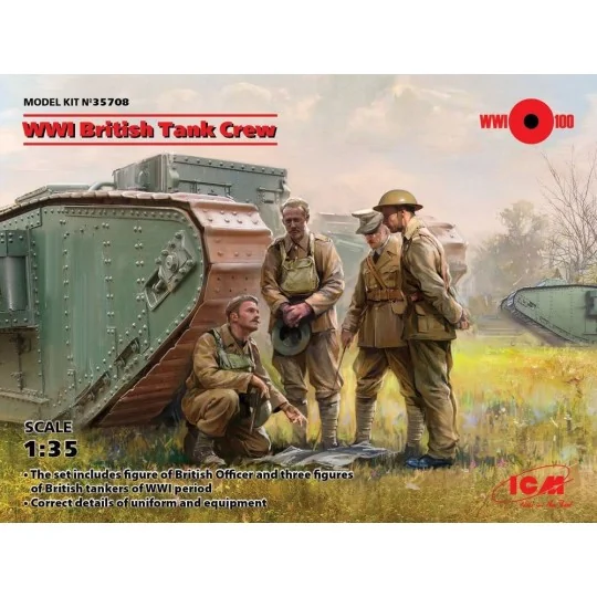 WWI British Tank Crew (4 figures), 1/35 - ICM 35708 WWI British Tank Crew (4 figures), 1/35 - ICM 35708