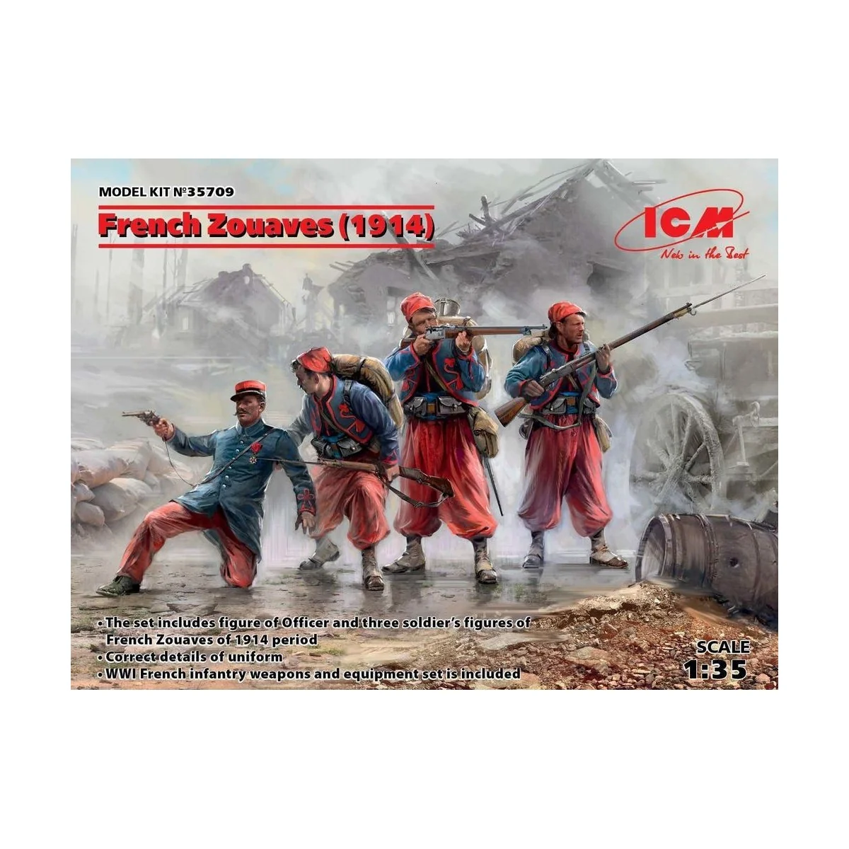 French Zouaves (1914) (4 figures), 1/35 - ICM 35709 French Zouaves (1914) (4 figures), 1/35 - ICM 35709