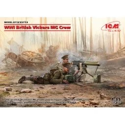 WWI British Vickers MG Crew(Vickers MG & 2figures), 1/35 - ICM 35713