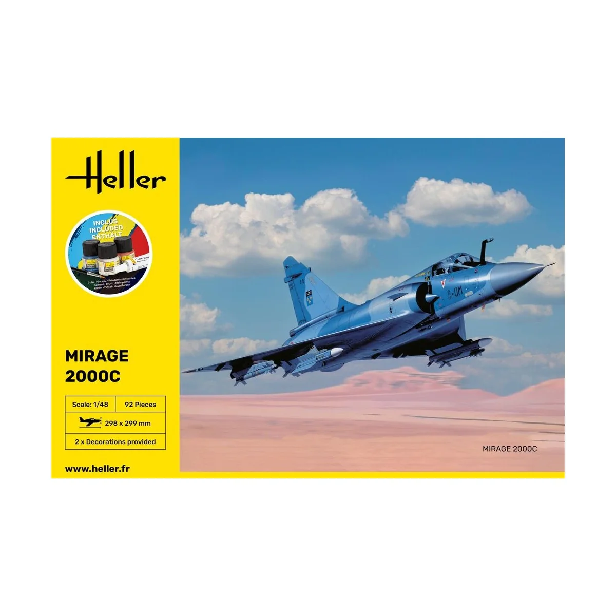 STARTER KIT Mirage 2000 C, 1/48 - Heller 56426