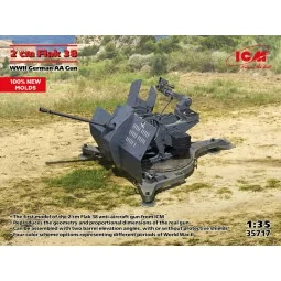 Flak 38, WWII German AA Gun (100% new molds) - ICM 35717
