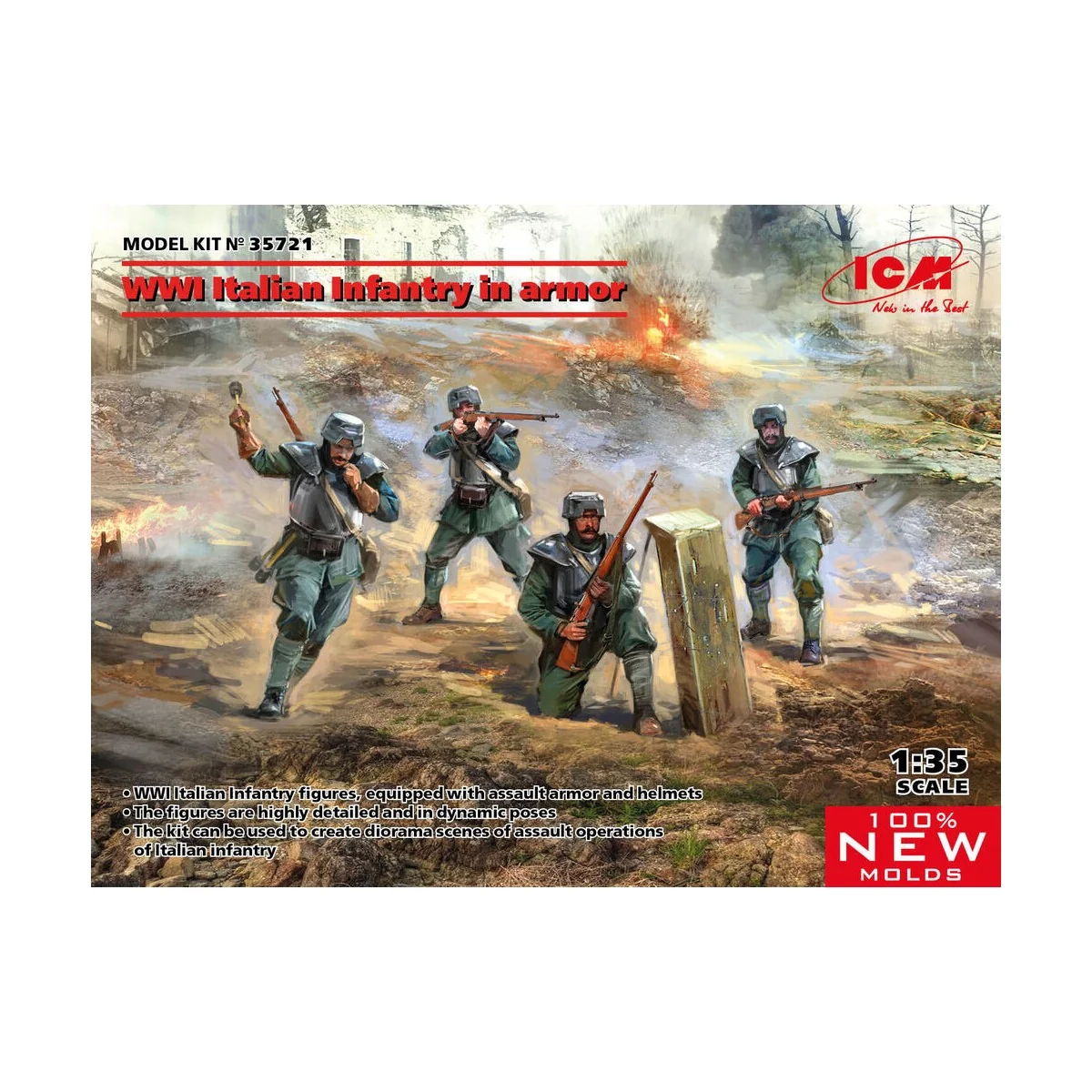 WWI Italian Infantry in armor - ICM 35721