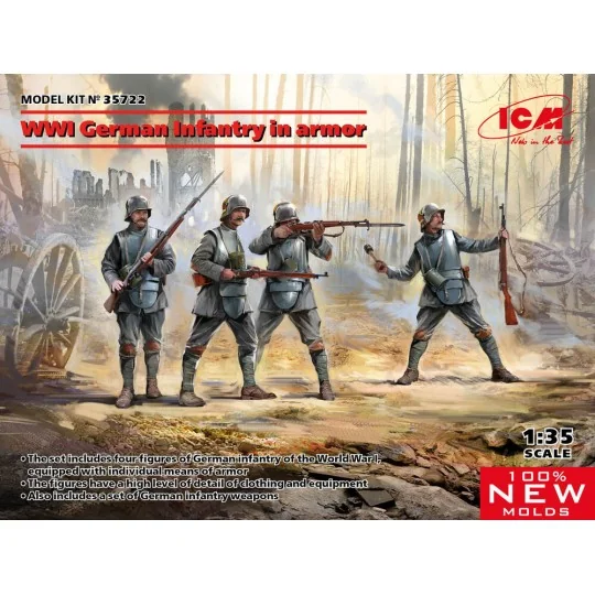 WWI German Infantry in rmor, 1/35 - ICM 35722 WWI German Infantry in rmor, 1/35 - ICM 35722