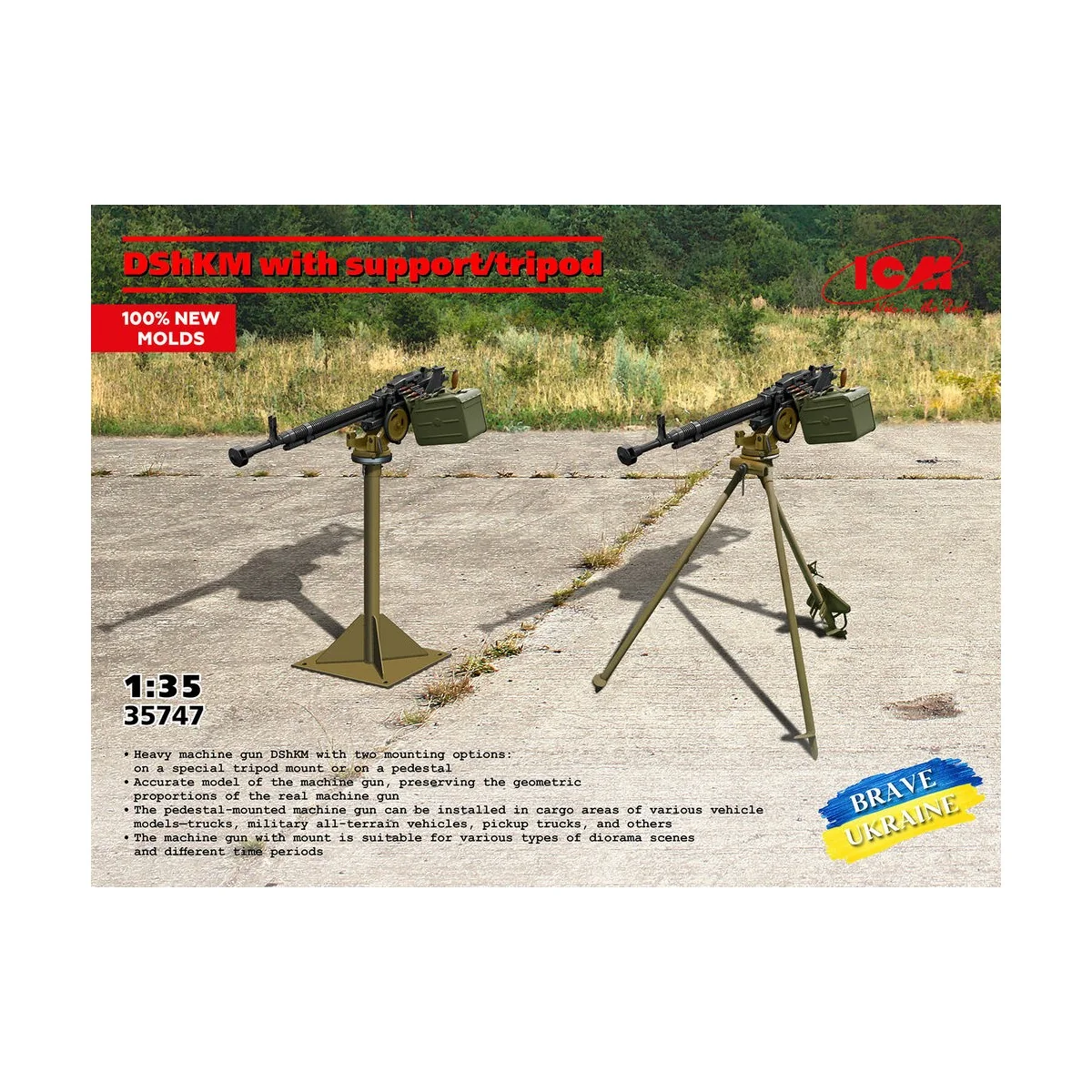 DShKM with support/tripod (100% new molds), 1/35 - ICM 35747 DShKM with support/tripod (100% new molds), 1/35 - ICM 35747