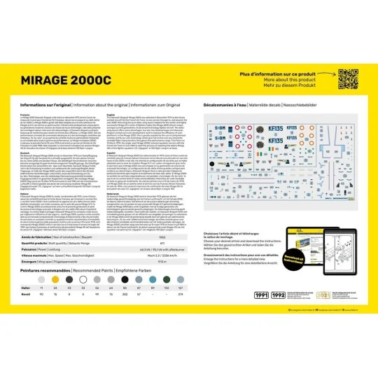 STARTER KIT Mirage 2000 C, 1/48 - Heller 56426