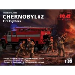 Chernobyl2. Fire Fighters(AC-40-137A firetruck&4figur&diora base w....