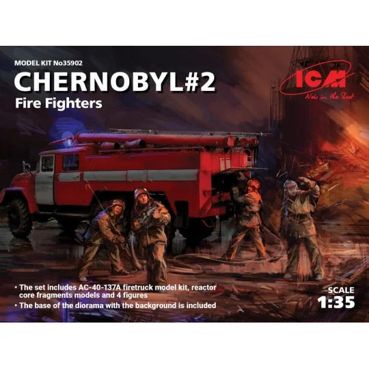 Chernobyl2. Fire Fighters(AC-40-137A firetruck&4figur&diora base w....