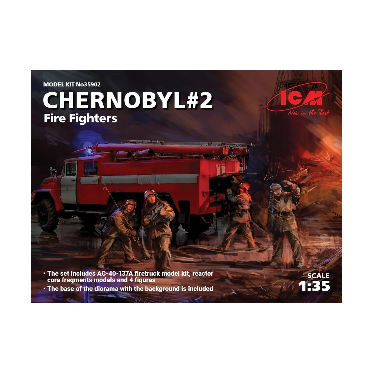 Chernobyl2. Fire Fighters(AC-40-137A firetruck&4figur&diora base w....