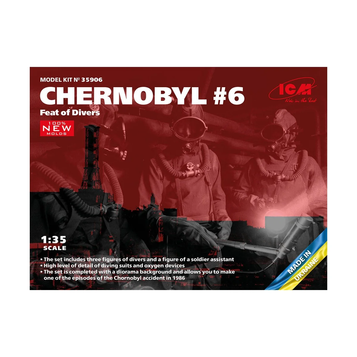 Chernobyl 6. Feat of Divers(3 figures) (100% new molds), 1/35 - ICM...