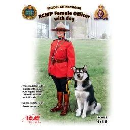 RCMP Female Officer with dog, 1/16 - ICM 16008