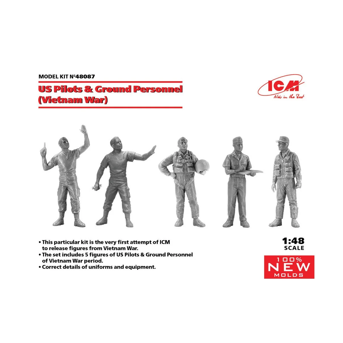 US Pilots & Ground Personnel (Vietnam War) (5 figures) (100% new mo...