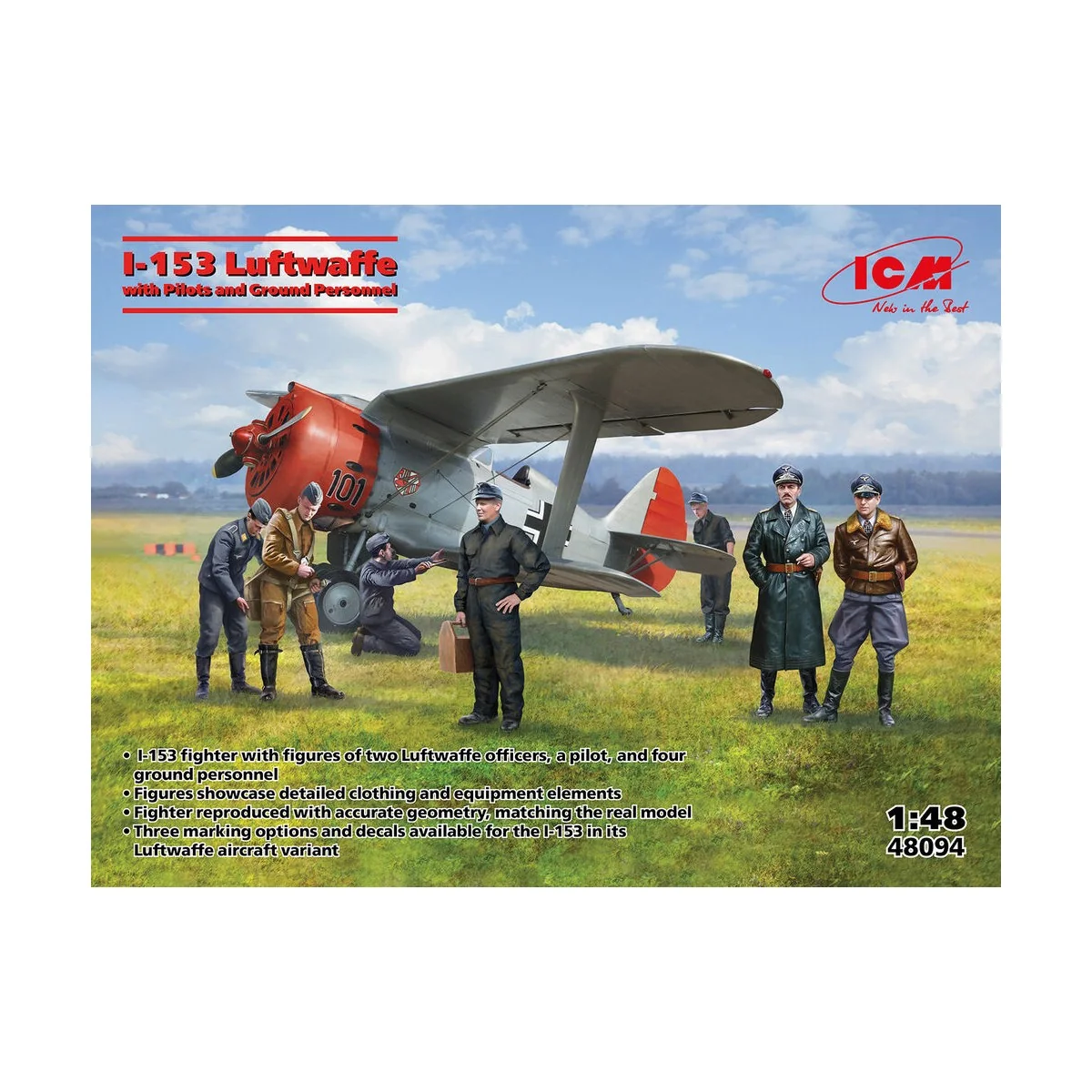 I-153 with Luftwaffe Pilots and Ground Personnel, 1/48 - ICM 48094 I-153 with Luftwaffe Pilots and Ground Personnel, 1/48 - ICM 48094