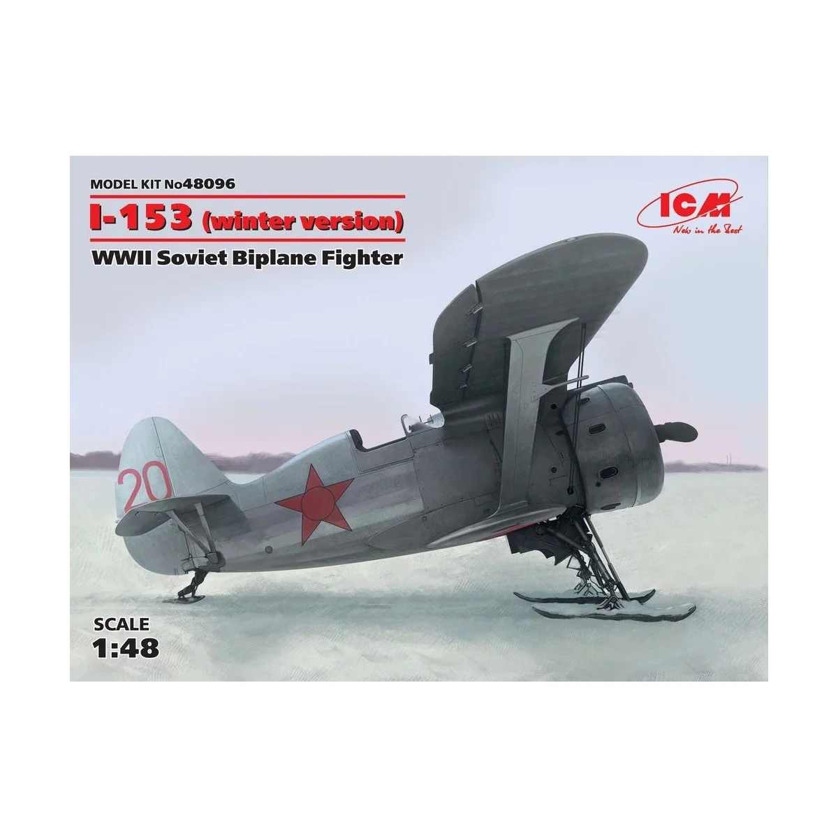 I-153 winter version WWII Soviet Biplane Fighter - ICM 48096