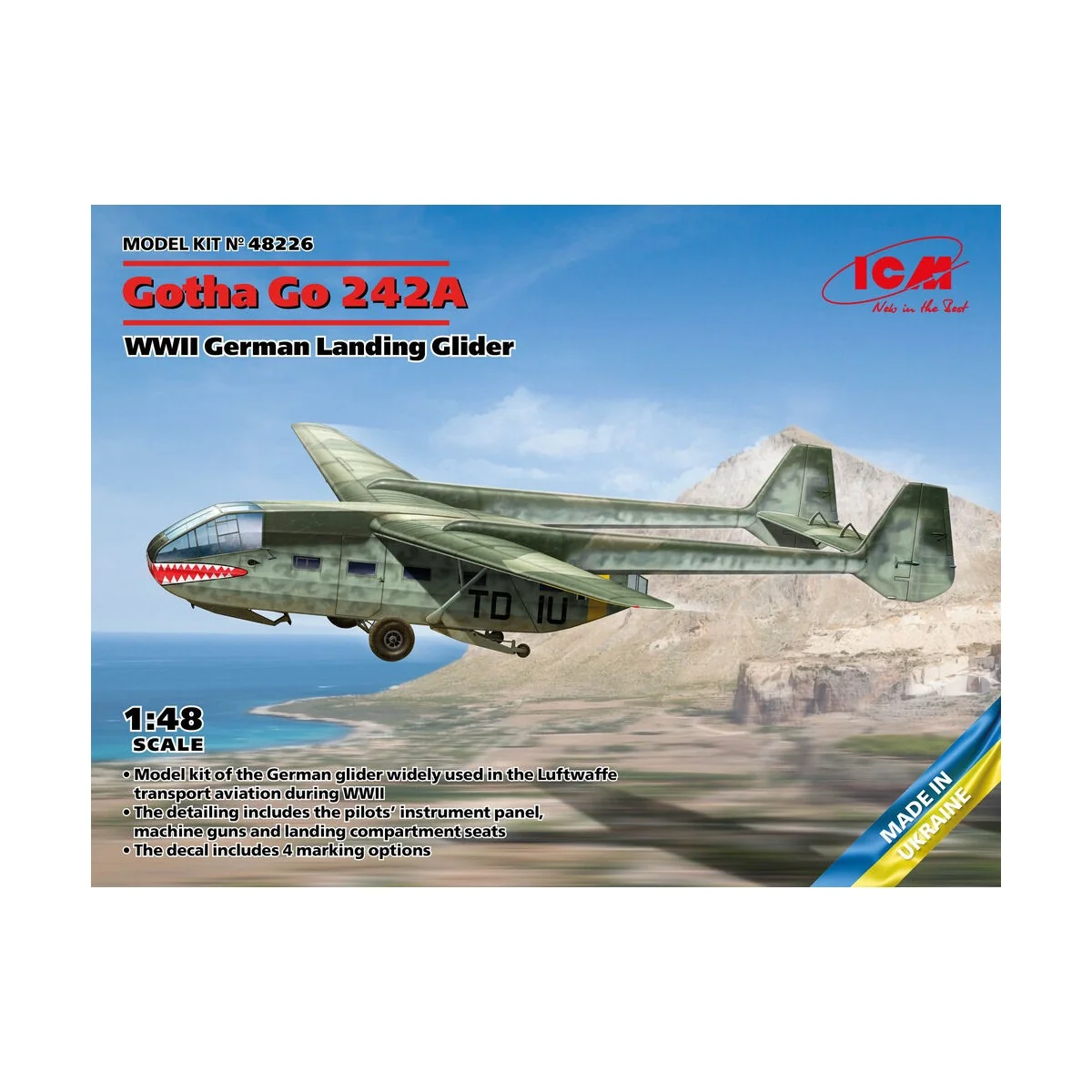 Gotha Go 242A, WWII German Landing Glider, 1/48 - ICM 48226 Gotha Go 242A, WWII German Landing Glider, 1/48 - ICM 48226