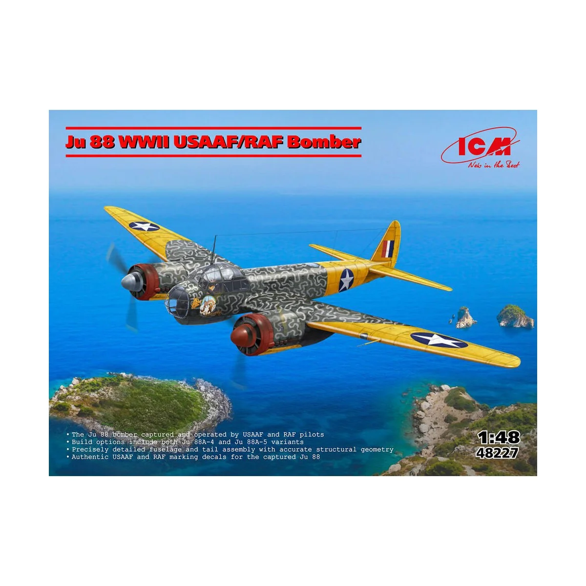 Ju 88 WWII USAAF/RAF Bomber, 1/48 - ICM 48227 Ju 88 WWII USAAF/RAF Bomber, 1/48 - ICM 48227
