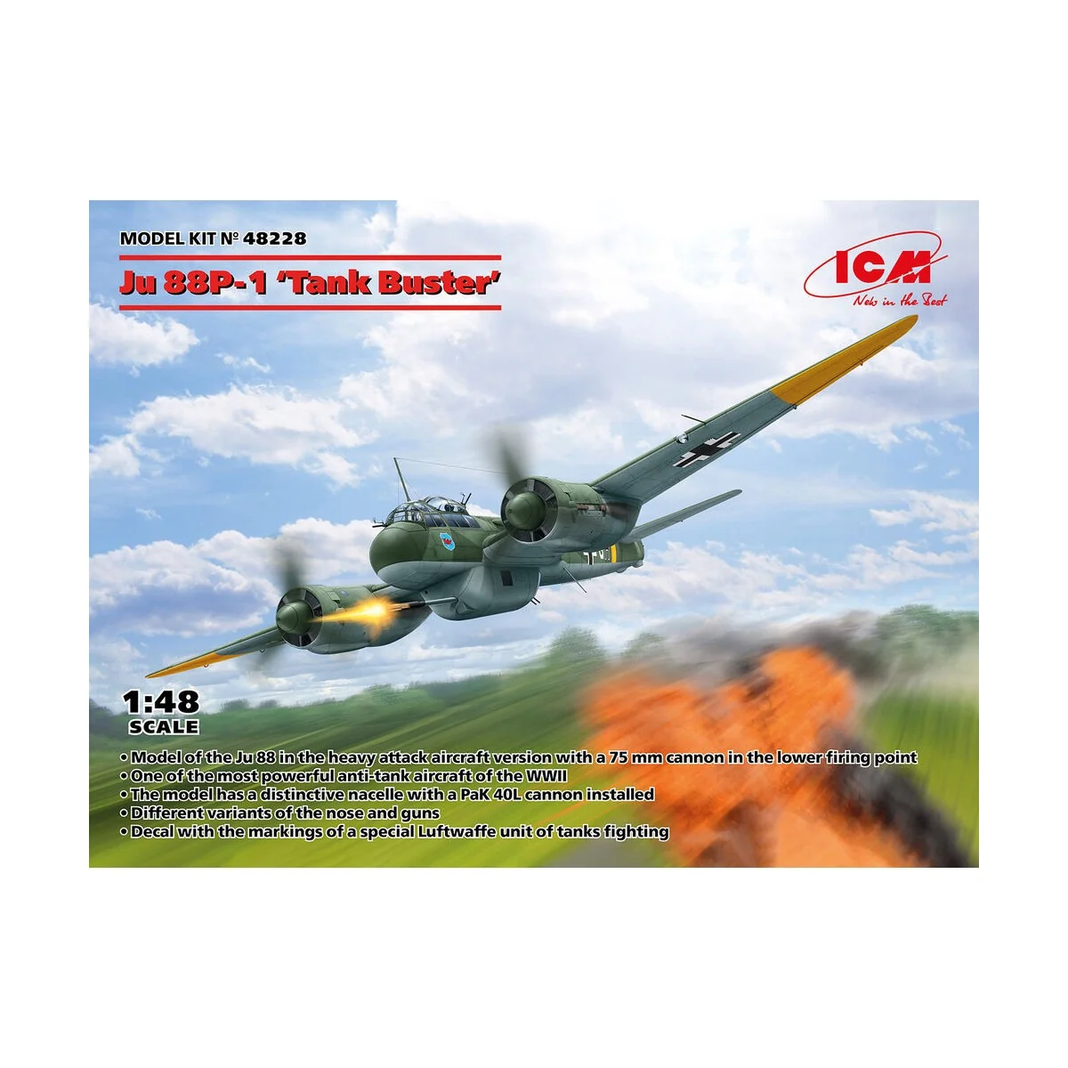 Ju 88P-1 Tank Buster, 1/48 - ICM 48228