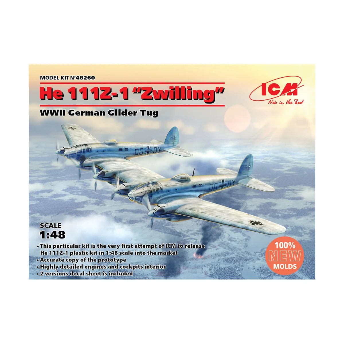 He 111Z-1 Zwilling, WWII German Glider Tug, 1/48 - ICM 48260 He 111Z-1 Zwilling, WWII German Glider Tug, 1/48 - ICM 48260