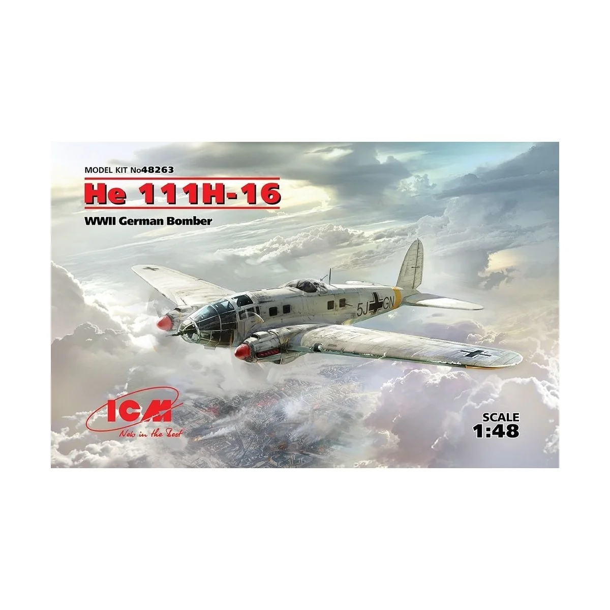 He 111H-16, WWII German Bomber - ICM 48263