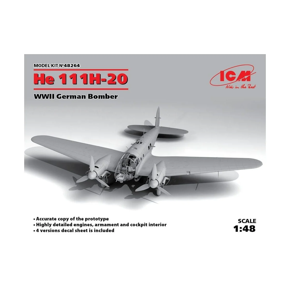 He 111H-20, WWII German Bomber, 1/48 - ICM 48264